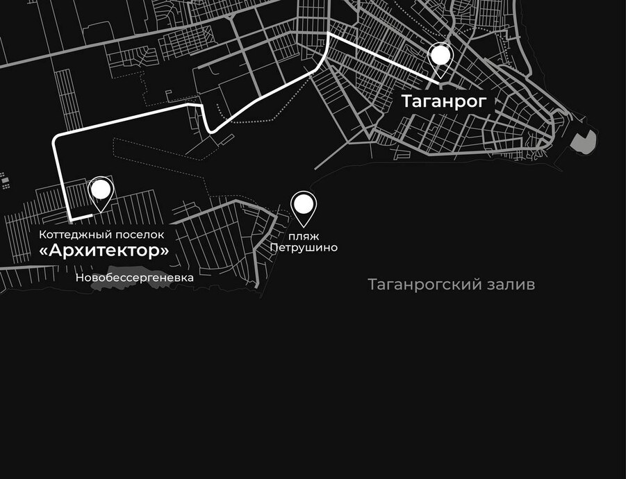 Карта расположения КП Архитектор — 5 минут от Таганрога